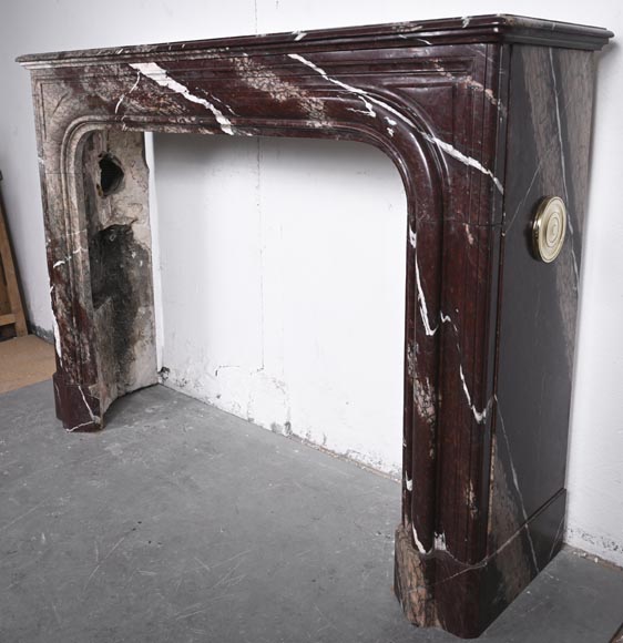 Louis XIV style fireplace in Campan Rubané marble Louis XIV style fireplace in Campan Rubané marble-5