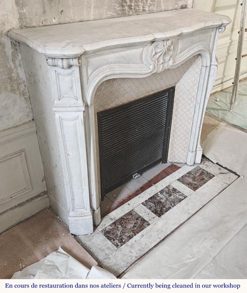  Louis XV style fireplace in Carrara marble-2
