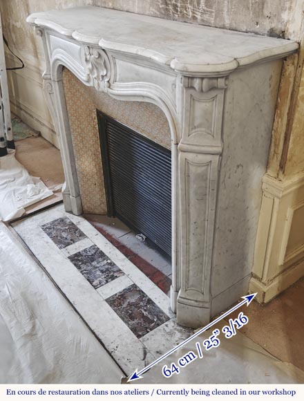  Louis XV style fireplace in Carrara marble-5