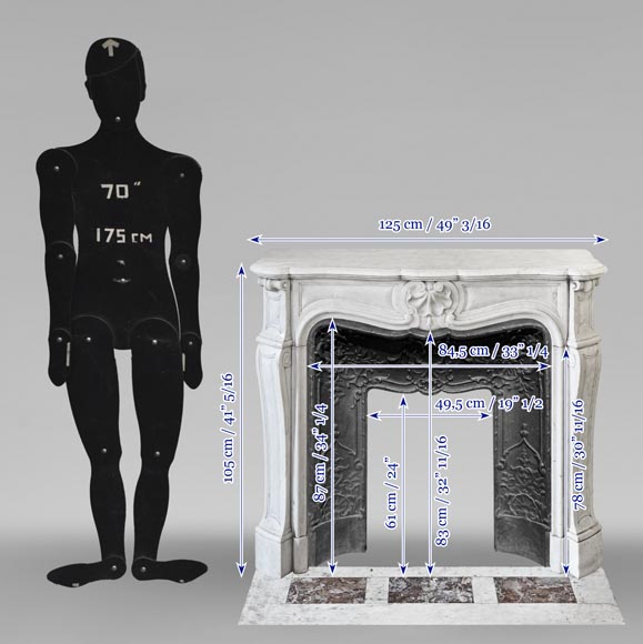  Louis XV style fireplace in Carrara marble-10