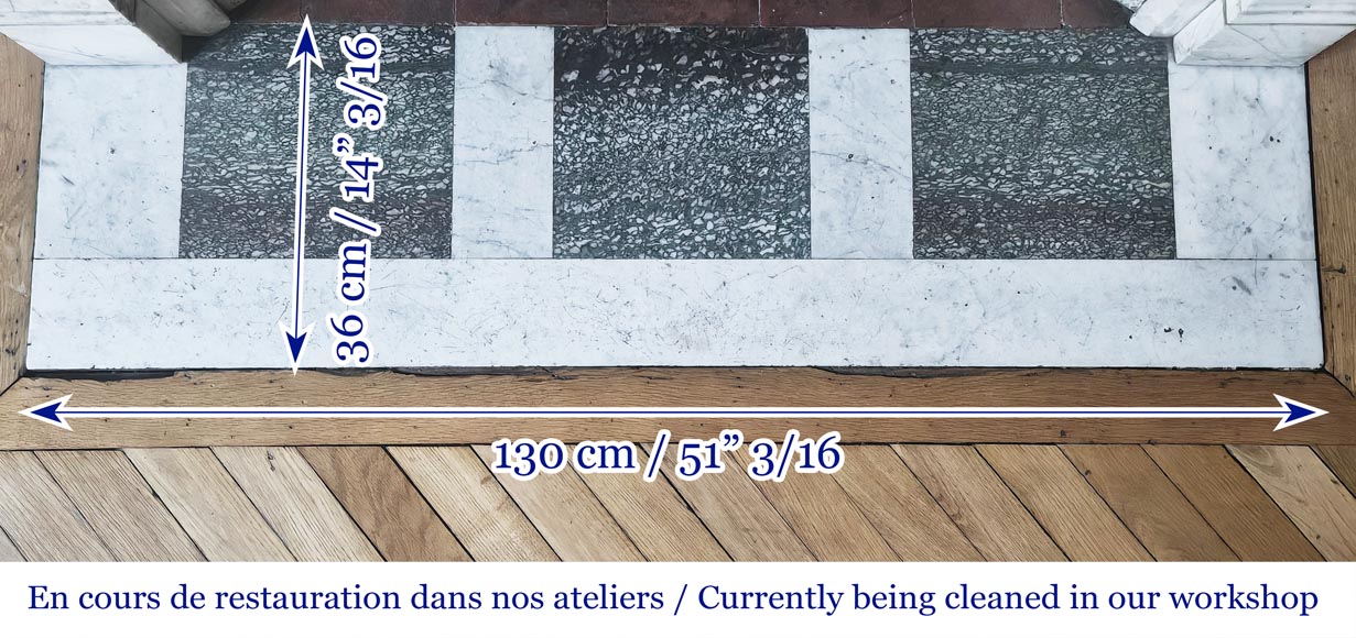 Louis XVI style fireplace in semi-statuary marble, decorated with a sunflower Louis XVI style fireplace in semi-statuary marble, decorated with a sunflower-8