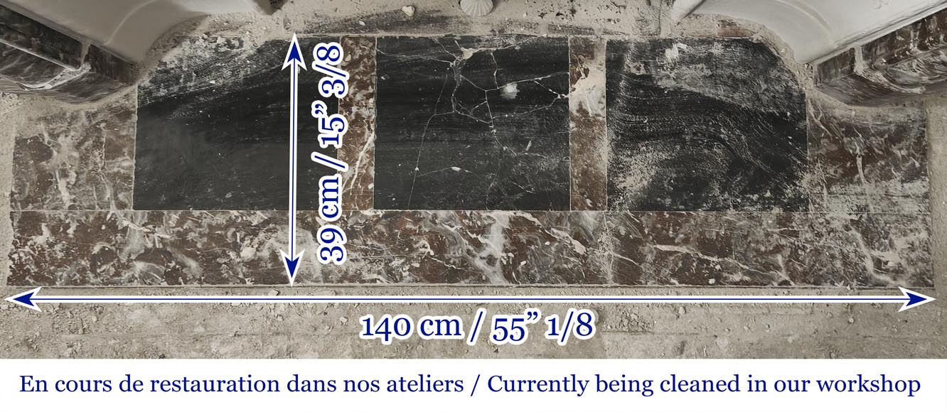 Louis XIV style fireplace with molding, in Royal Red marble-8