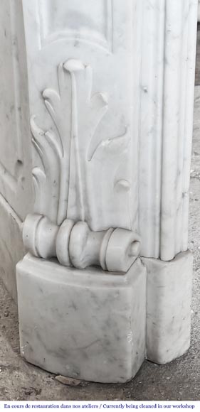 Louis XV style shell-shaped fireplace, in Carrara marble Louis XV style shell-shaped fireplace, in Carrara marble-6