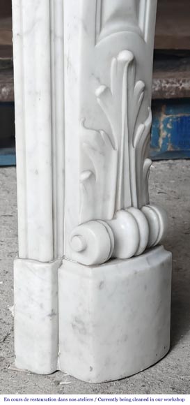Louis XV style shell-shaped fireplace, in Carrara marble Louis XV style shell-shaped fireplace, in Carrara marble-9