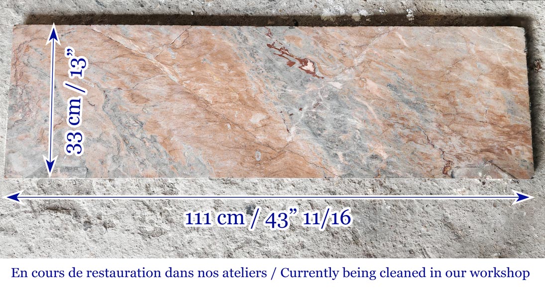 Louis XV style Pompadour model fireplace in Enjugerais marble-8