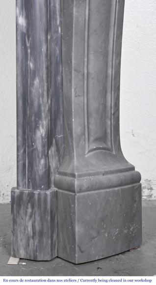 Small Louis XV style fireplace decorated with a shell, in blue Turquin marble-10