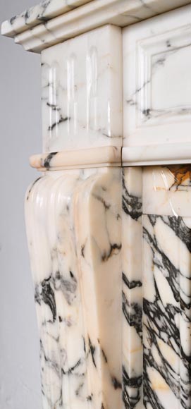 Louis XVI style fluted fireplace, in Paonazzo marble-5
