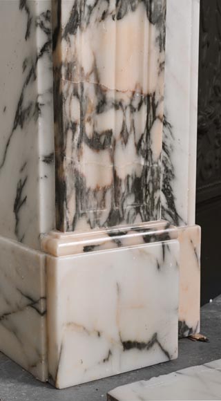 Louis XVI style fluted fireplace, in Paonazzo marble-6