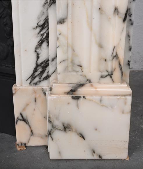 Louis XVI style fluted fireplace, in Paonazzo marble-9