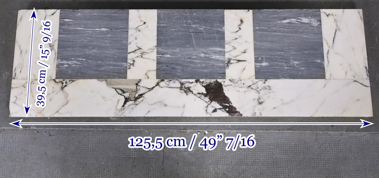 Louis XVI style fluted fireplace, in Paonazzo marble-10