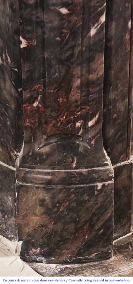 Louis XV style Pompadour model fireplace, in Bois Jourdan marble Louis XV style Pompadour model fireplace, in Bois Jourdan marble-4