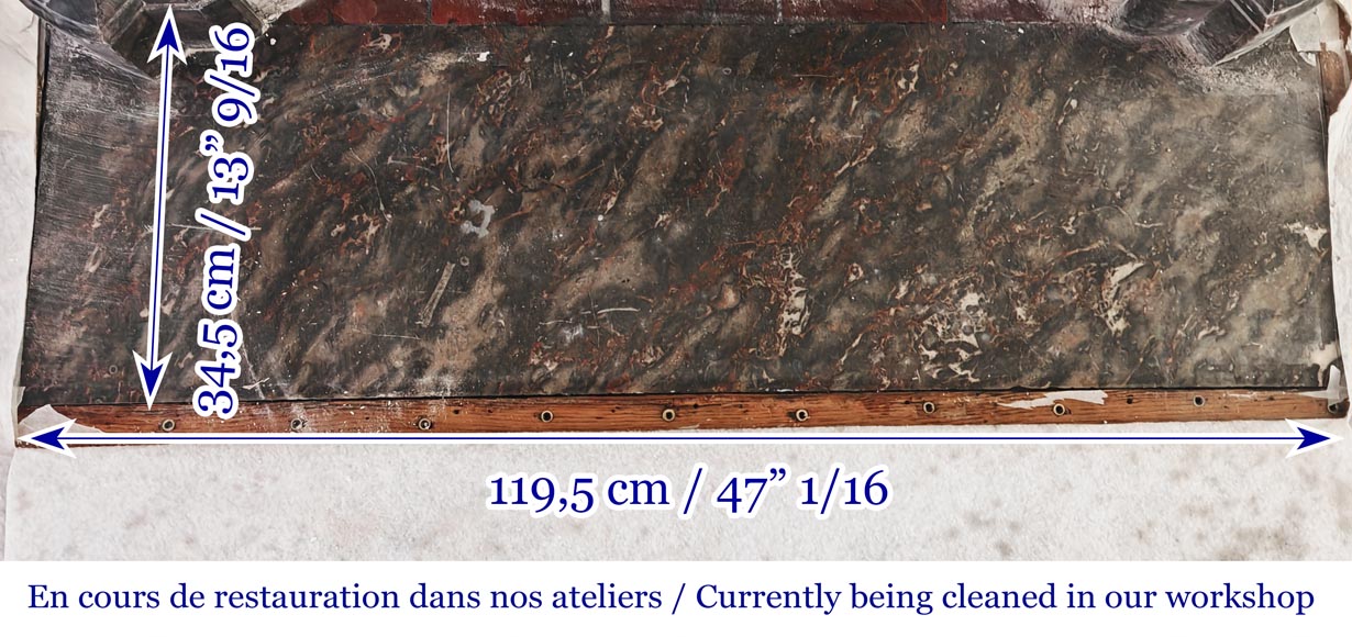 Louis XV style Pompadour model fireplace, in Bois Jourdan marble Louis XV style Pompadour model fireplace, in Bois Jourdan marble-8