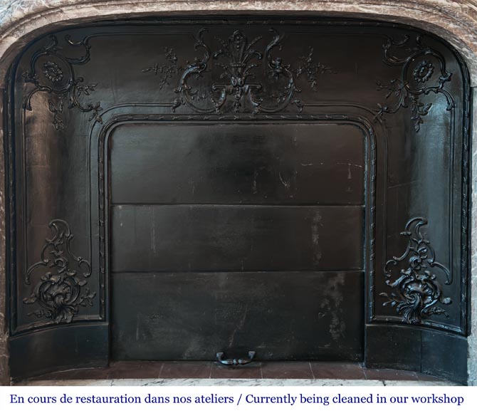 Large Regency-style fireplace in Royal Red marble-8