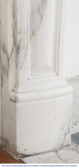 Louis XV style fireplace in Arabescato marble, decorated with an asymmetrical palmette-7