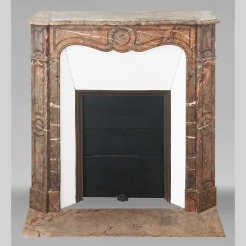 Louis XV style Pompadour model fireplace in Enjugerais marble