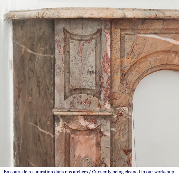 Louis XV style Pompadour model fireplace in Enjugerais marble-3
