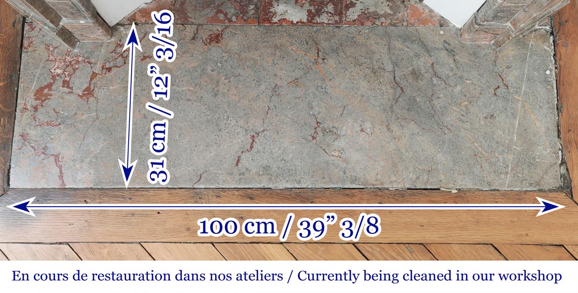 Louis XV style Pompadour model fireplace in Enjugerais marble-8