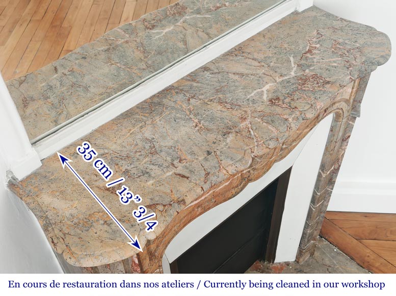 Louis XV style Pompadour model fireplace in Enjugerais marble-9