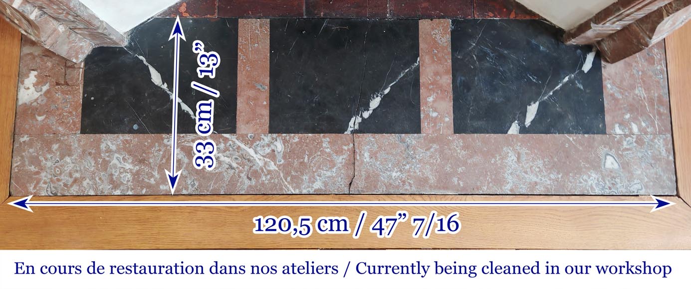 Louis XV style Pompadour model fireplace, in Rouge du Nord marble Louis XV style Pompadour model fireplace, in Rouge du Nord marble-8