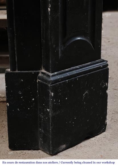 Louis XV style Pompadour model fireplace in speckled black marble Louis XV style Pompadour model fireplace in speckled black marble-7