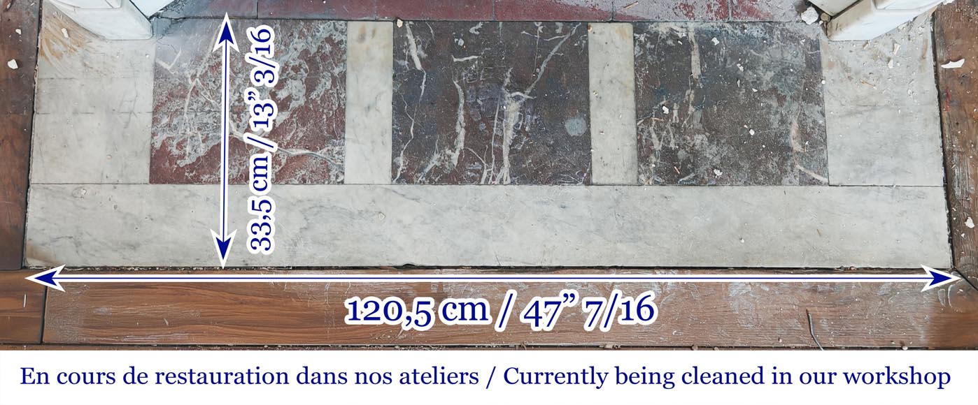 Louis XVI style fireplace in Carrara marble with rounded corners-8