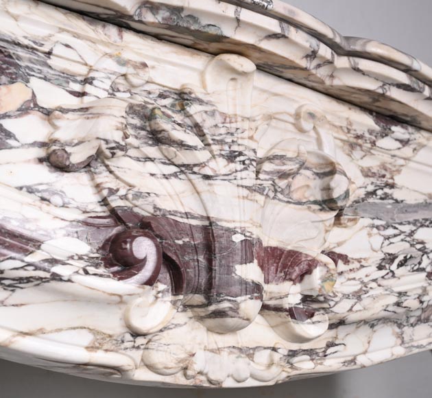 Regency style fireplace decorated with a palmette, in purple breccia marble-2