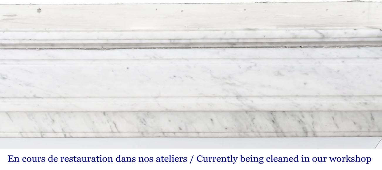Louis XVI style fireplace with Carrara marble molding-1