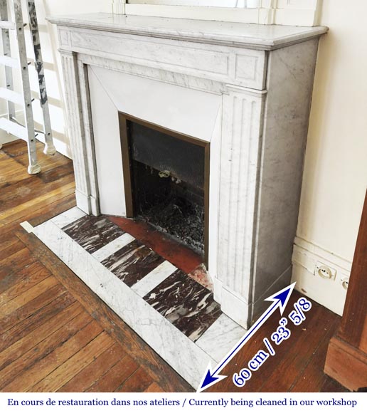 Louis XVI style fireplace with Carrara marble molding-5