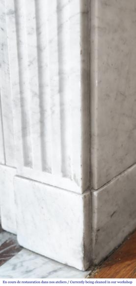 Louis XVI style fireplace with Carrara marble molding-7