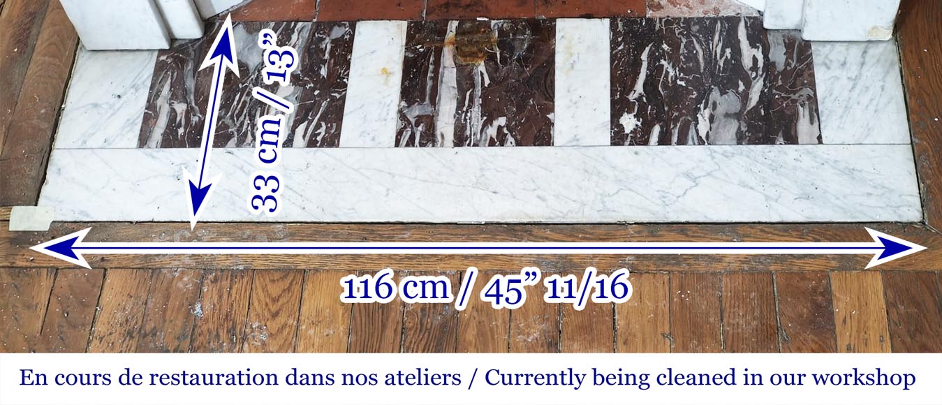 Louis XVI style fireplace with Carrara marble molding-8