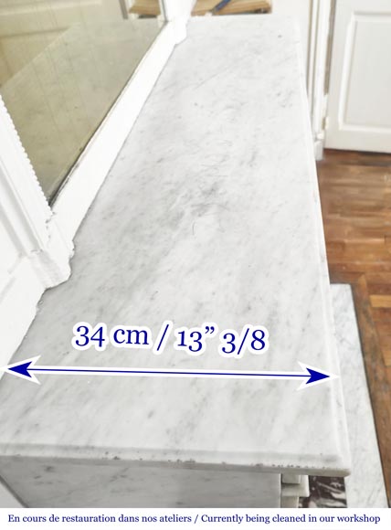 Louis XVI style fireplace with Carrara marble molding-9