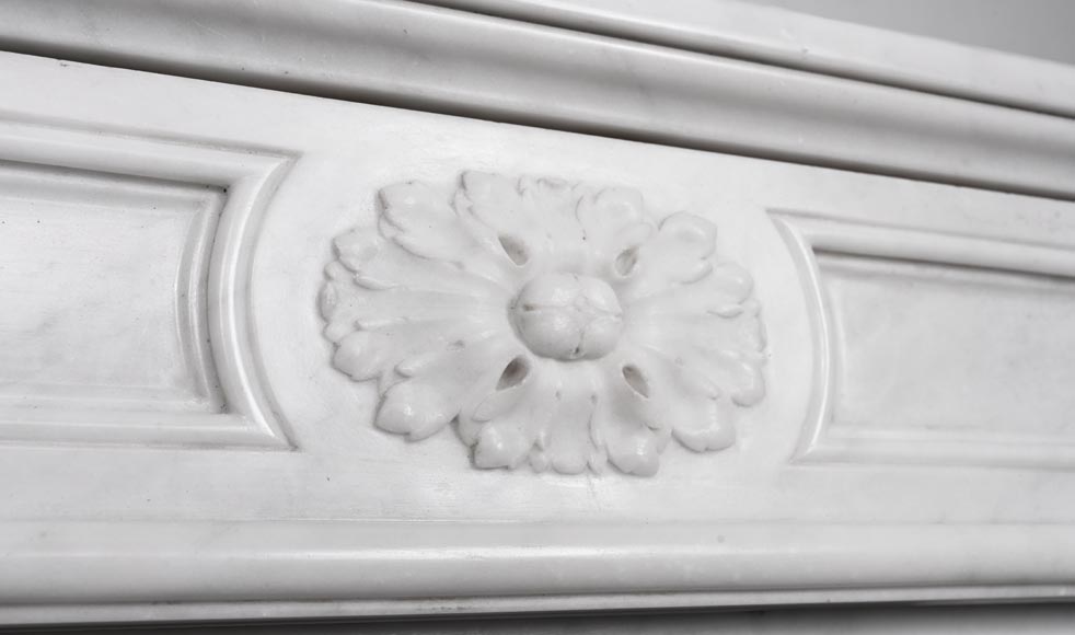  Louis XVI style fireplace in Carrara marble, slightly curved-2