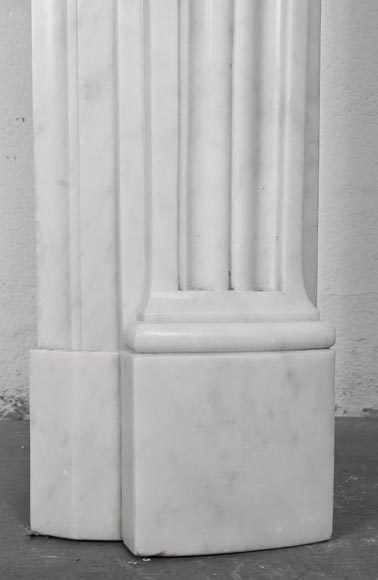  Louis XVI style fireplace in Carrara marble, slightly curved-9