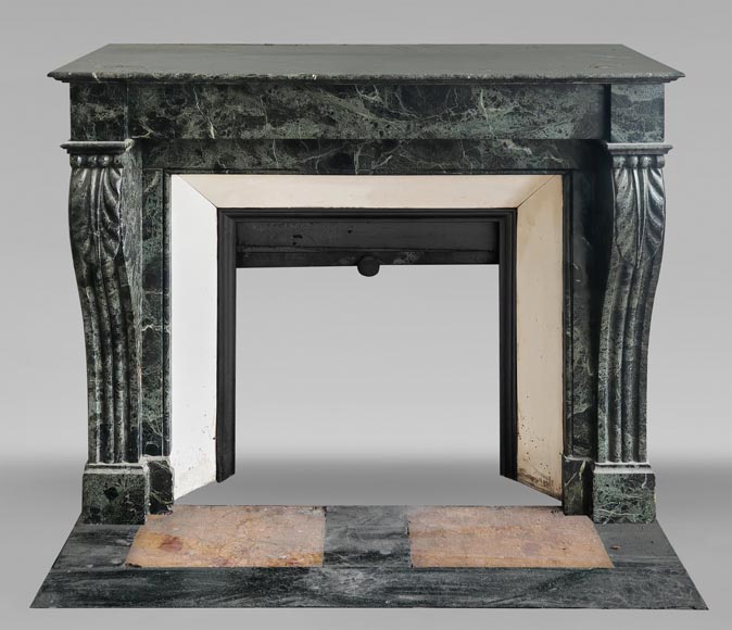 Napoleon III style fireplace in green marble-0