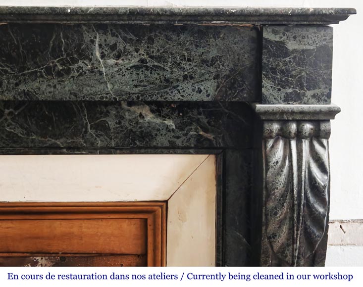 Napoleon III style fireplace in green marble-4