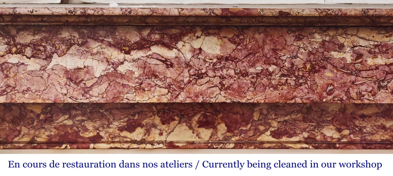 Napoleon III style fireplace in pink Brocatelle marble Napoleon III style fireplace in pink Brocatelle marble-1
