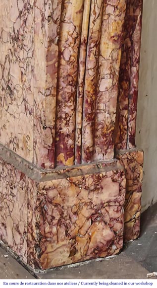 Napoleon III style fireplace in pink Brocatelle marble Napoleon III style fireplace in pink Brocatelle marble-4
