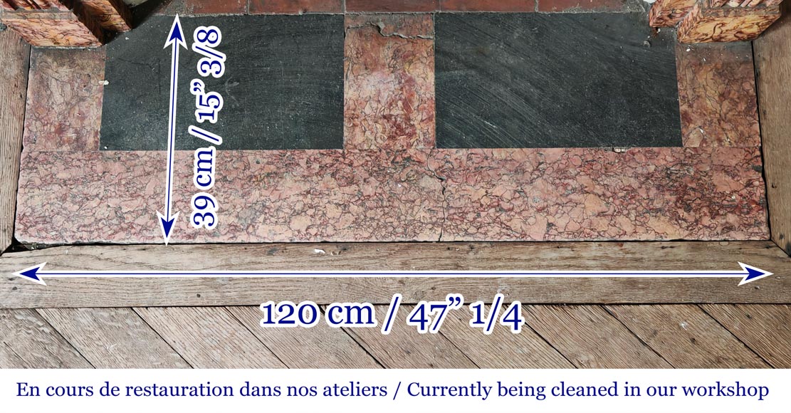 Napoleon III style fireplace in pink Brocatelle marble Napoleon III style fireplace in pink Brocatelle marble-7