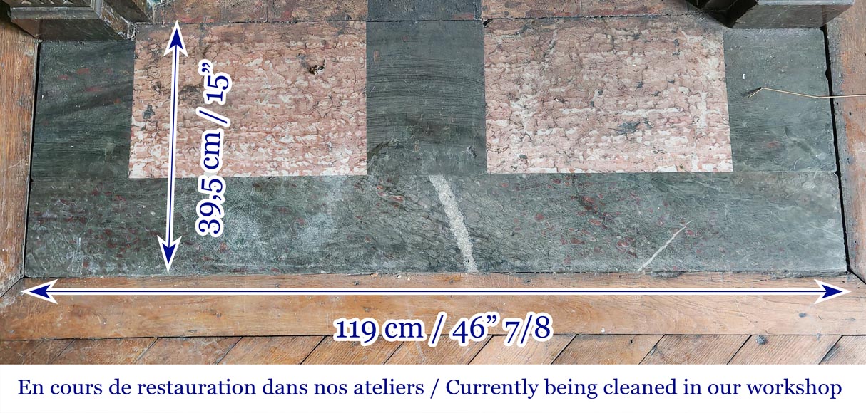 Napoleon III style fireplace in a marble similar to Campan marble, with its brass interior-8