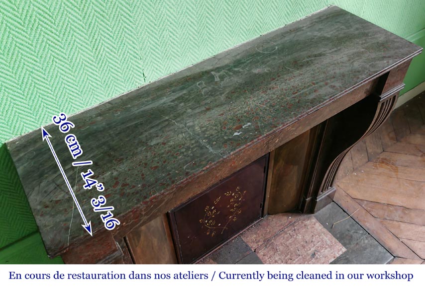 Napoleon III style fireplace in a marble similar to Campan marble, with its brass interior-9