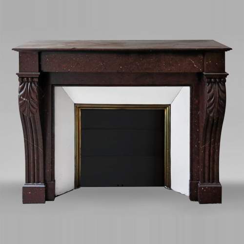 Napoleon III style fireplace in griotte red marble