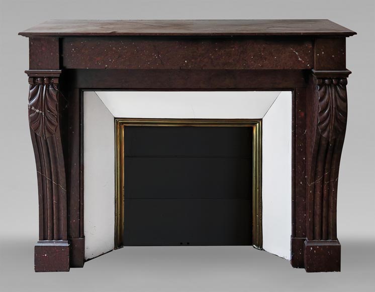 Napoleon III style fireplace in griotte red marble-0