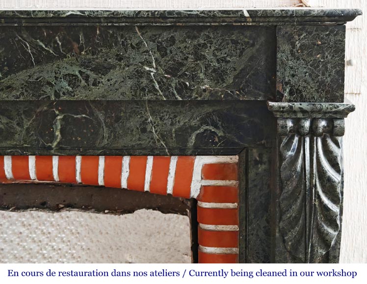 Napoleon III style fireplace with acanthus leaf in green marble Napoleon III style fireplace with acanthus leaf in green marble-6