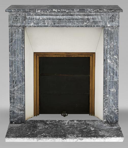 Louis XVI period molded fireplace in grey Saint-Anne marble Louis XVI period molded fireplace in grey Saint-Anne marble-0