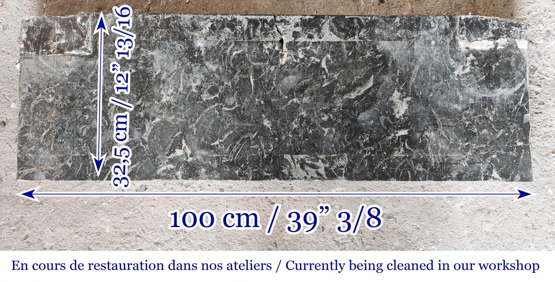 Louis XVI period molded fireplace in grey Saint-Anne marble Louis XVI period molded fireplace in grey Saint-Anne marble-8