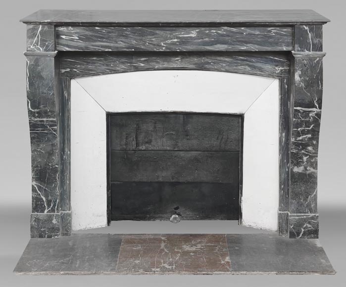 Restoration period fireplace in blue Turquin marble-0