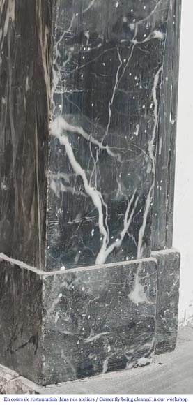 Restoration period fireplace in blue Turquin marble-4
