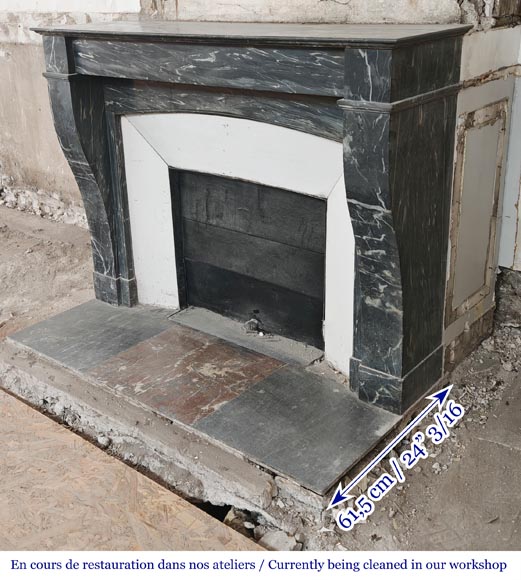 Restoration period fireplace in blue Turquin marble-5