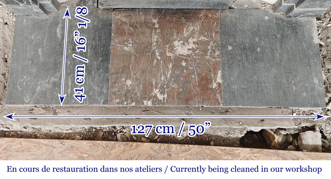 Restoration period fireplace in blue Turquin marble-8