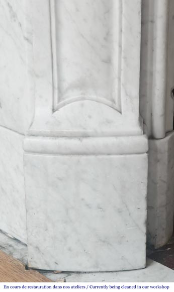 Louis XV style fireplace with shell decoration, in Carrara marble Louis XV style fireplace with shell decoration, in Carrara marble-5